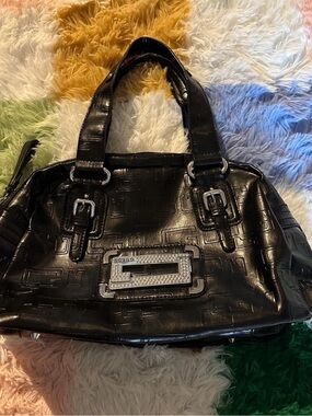 Vintage y2k guess bag rhinestone studded monogram print